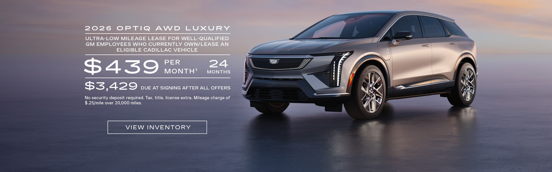 2026 OPTIQ Luxury. Ultra-low mileage lease for well-qualified current eligible GM employees and e...
